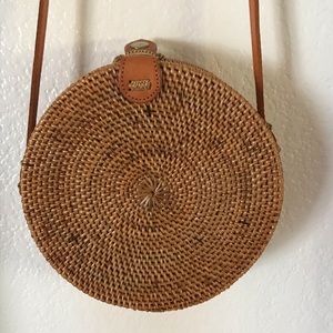 Boho Rattan Style Straw Handwoven Crossbody Bag